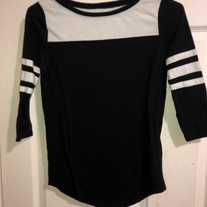 black and white long sleeve t-shirt